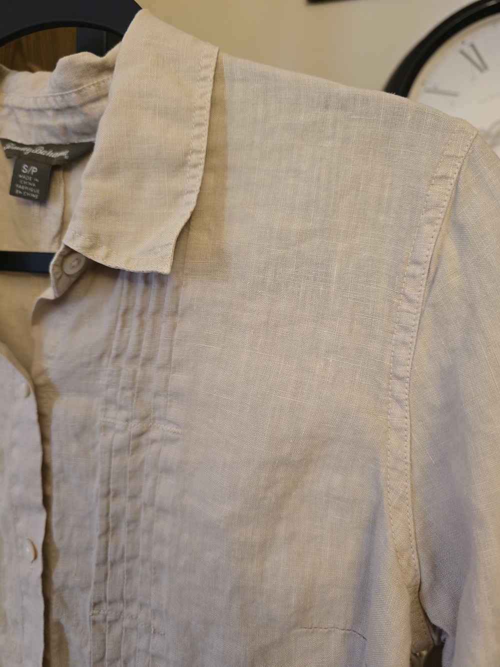 Tommy Bahama Linen Button Front Shirt Cottegecore Minimalist Beige Size Small - Picture 3 of 5